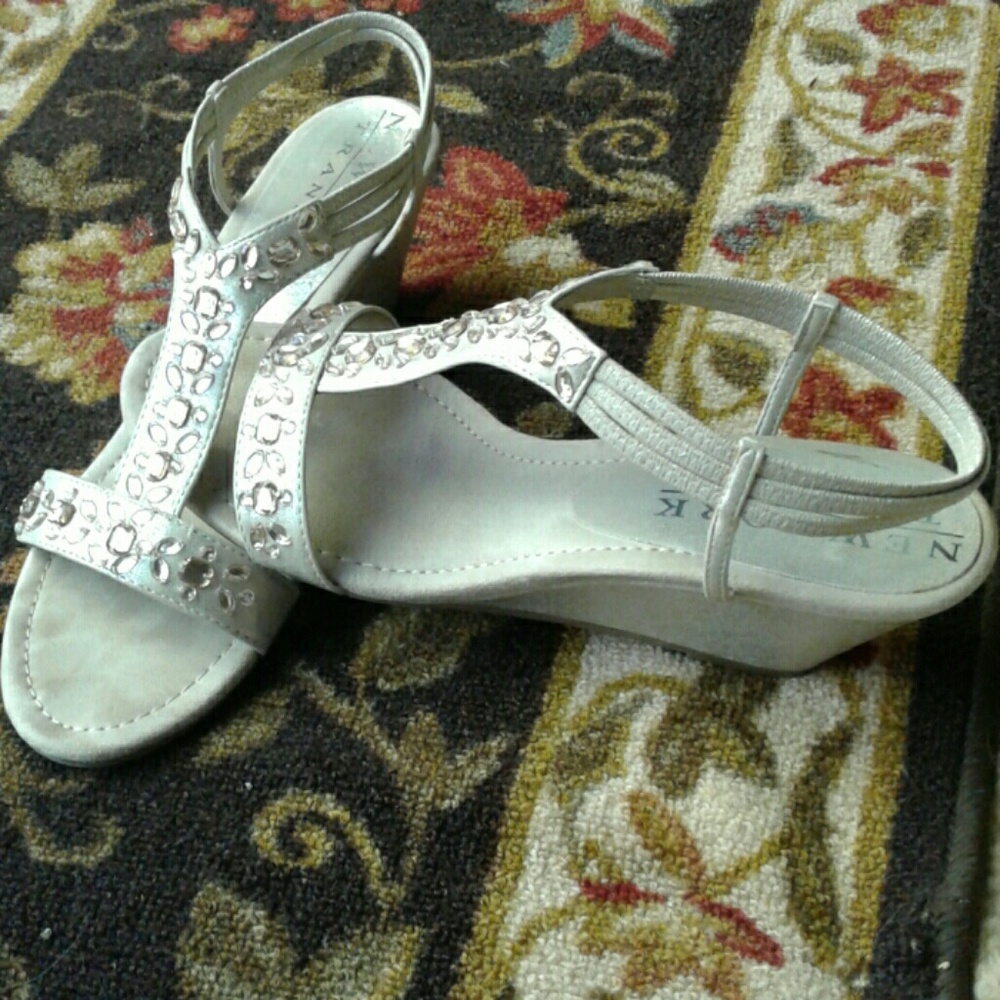 Champagne Gold Embellished Wedges
